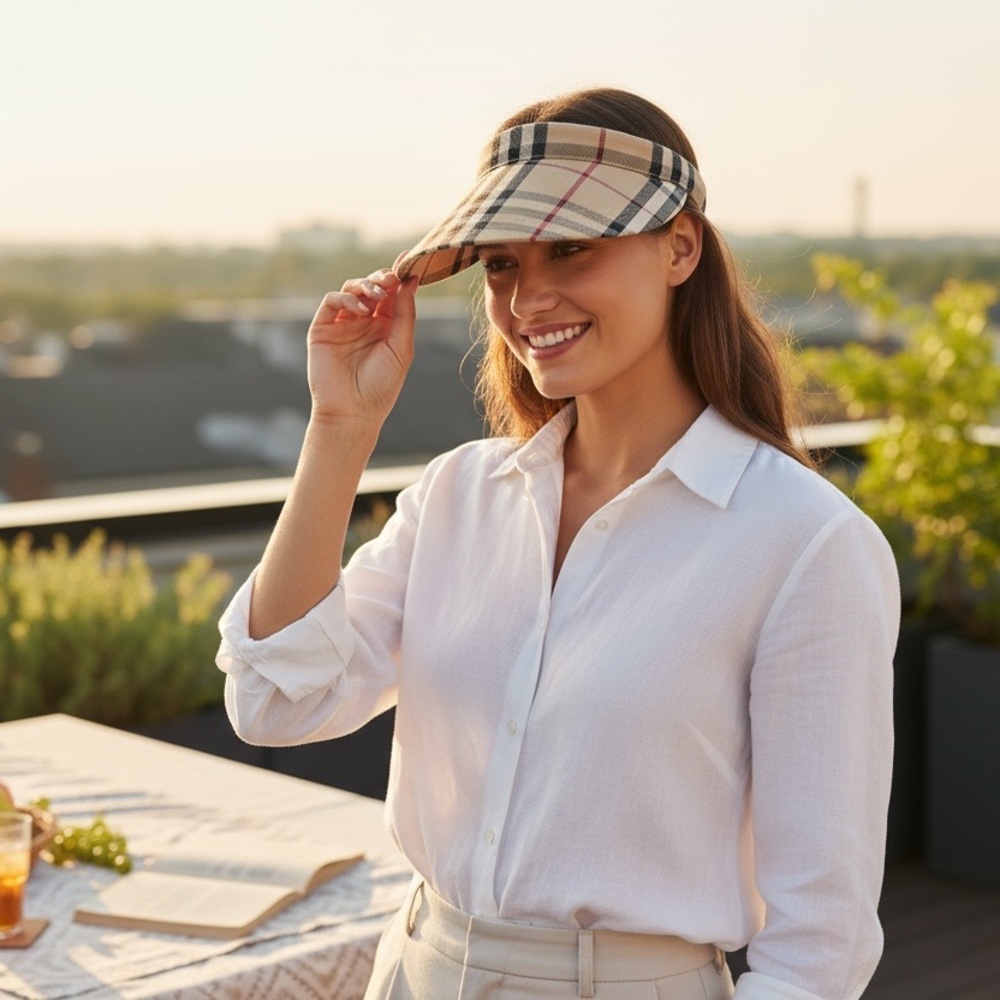 Burberry Beige Plaid Visor - Picture 12 of 13